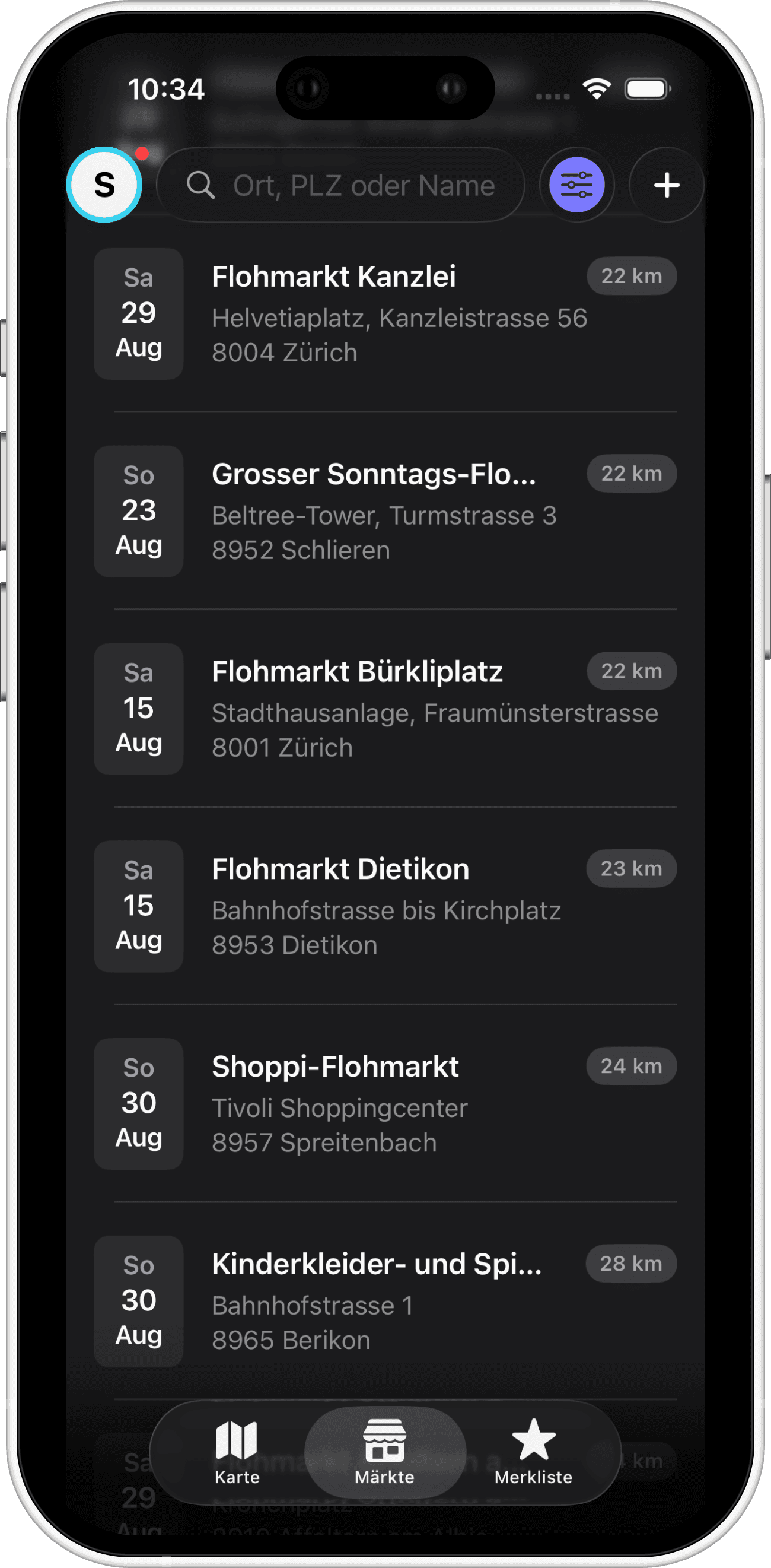 Marktübersicht in Flohmap