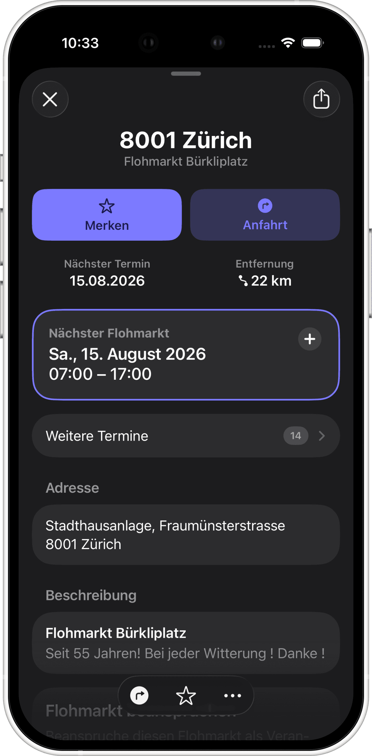 Flohmarktdetails in Flohmap